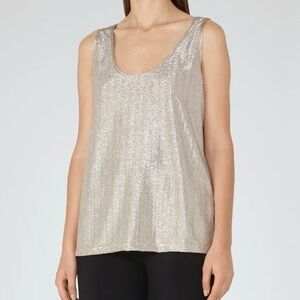 Reiss Metallic Silver Tank Top